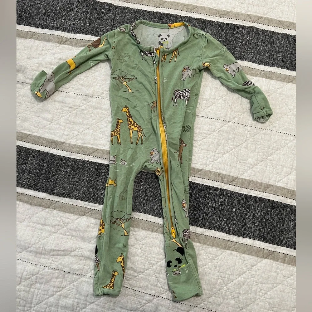 Green Safari Animal Print Kids One Piece